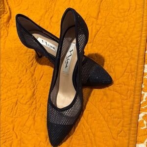 Nina Women's Black Mesh Heels